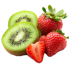Juicy Kiwi and Strawberry Slices Fresh Fruit Delight