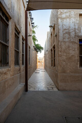 Fototapeta premium Old buildings architecture in the Wakrah souq. Traditional Market.