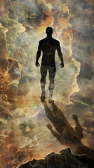 Obraz premium Visual Metaphor Of Nietzsche's Übermensch: An Archetypal Representation Of Transcendental Metahuman