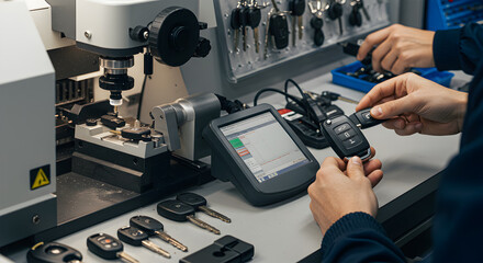 car key programming and duplication service by professional automotive locksmith