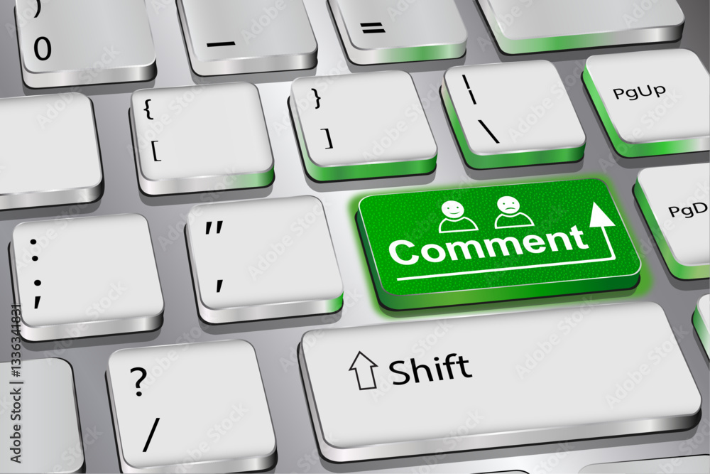 Aufkleber green keyboard button with the word 
