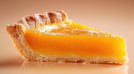 Minimalist style apricot tart slice culinary delight studio setting close-up view food photography