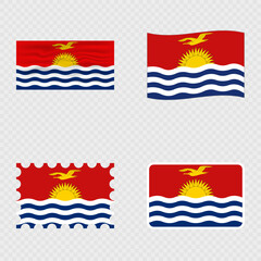 Kiribati national flag in four different styles.