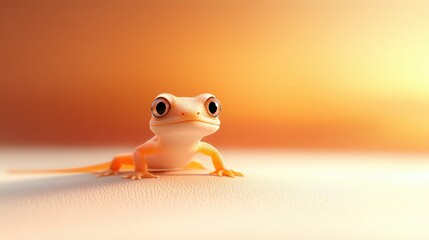 Minimalist style orange newt in nature close-up serene environment artistic composition
