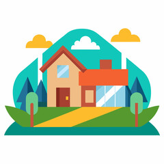 real estate banner with home visuals
