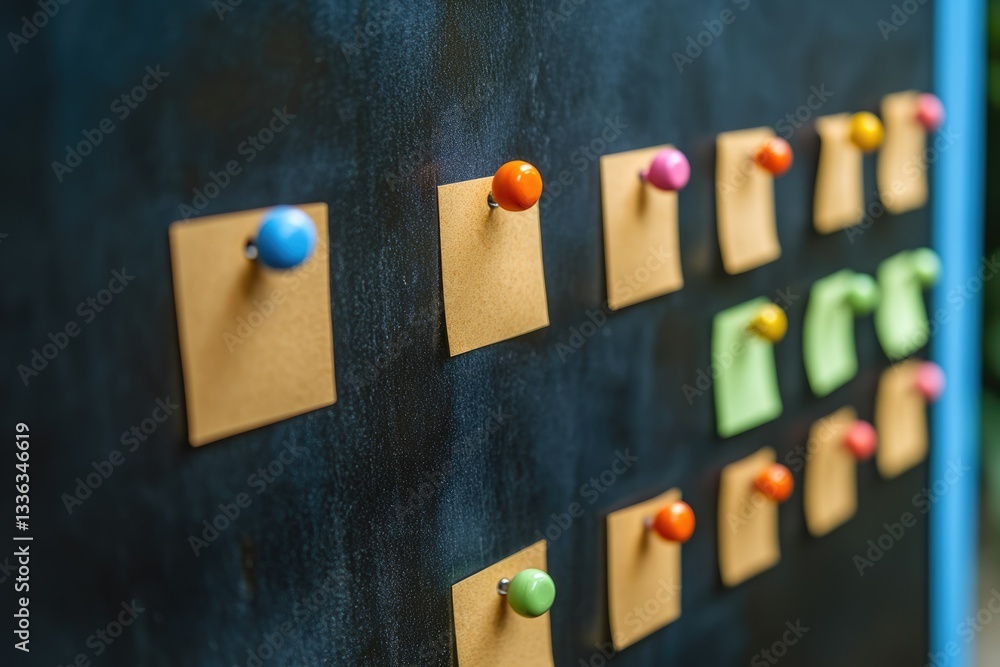 Fototapete checkboxes for long term plan management: visualizing your goals and strategies on a notice board