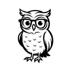 Owl wearing glasses displaying wisdom and intelligence