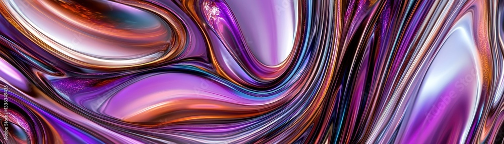 Aufkleber abstract swirling multi colored liquid forms a unique design