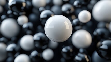 3D render of varying sized spheres in abstract design