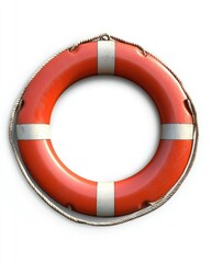 Vibrant Lifeguard Buoy Isolated: Essential Safety Equipment for Travel and Water Safety