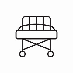 Hospital bed patient care icon vector sign