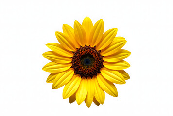 Fototapeta premium Bright and Vibrant Sunflower Isolated on White Background