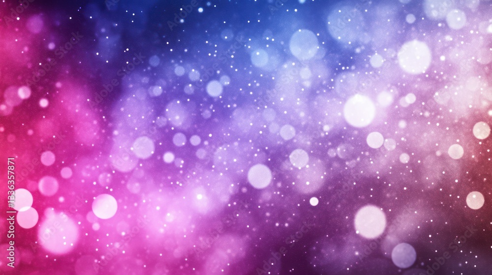 Poster Colorful bokeh effect background with stars and gradient blend