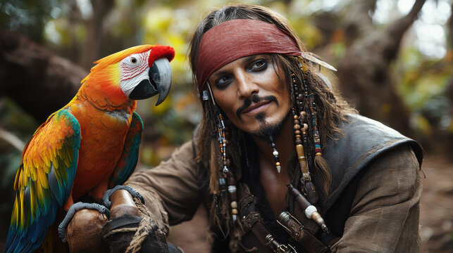 Pirate with a Parrot