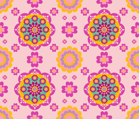 Bohemian pattern vintage styles. Floral pattern mandala style.  Mandala flower. Design for decorative or textile for fabric prints, wallpaper, greeting cards, digital backgrounds. 