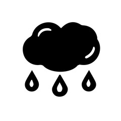 Cloud with rain drops icon in SVG with transparent background