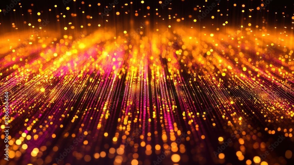 Poster Abstract image featuring colorful streaks of light with bokeh