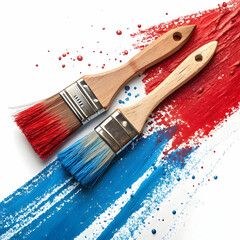 red blue grunge brush-strokes oil paint