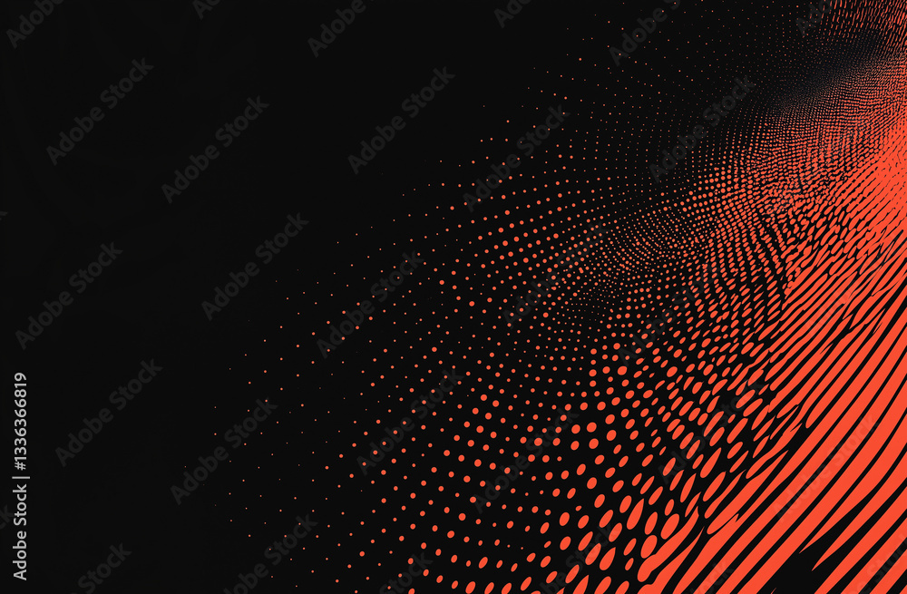 Poster red halftone texture background vector illustration. abstract comic-style dot pattern design. digita