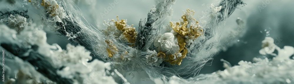 Poster Close up image showing textured abstract forms with varying colors