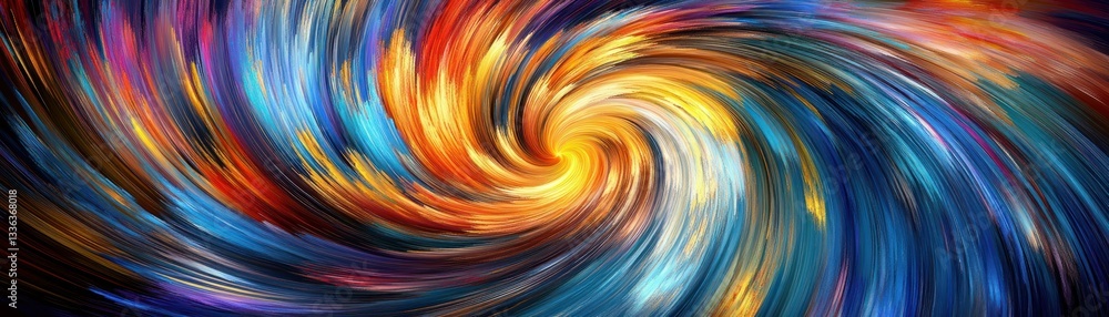 Poster A vibrant and swirling abstract image showing colorful painted strokes