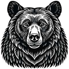 Adobe Illustrator ArtwGrizzly bear or polar bear silhouette flat vector icon for animal wildlife apps and websitesork