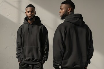 Black Hoodie Mockup,  Minimalist Men's Fashion