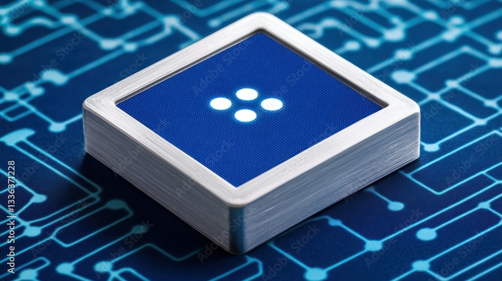 Poster An isolated electronic component displayed on a circuit board background