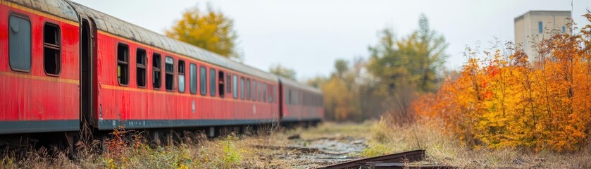 Obraz premium Abandoned train left outside