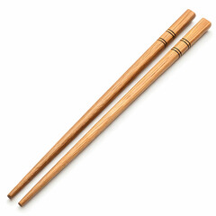 wooden chopsticks on white background