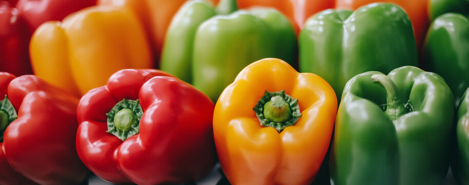 red yellow and green bell peppers - Powered by Adobe