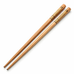 wooden chopsticks on white background