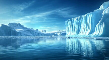 An iceberg gracefully drifts through the serene Arctic waters.