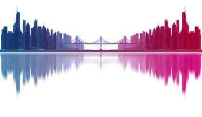 Obraz premium modern city panorama 3d illustration