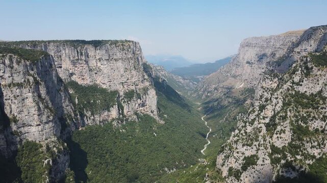 Amazing Aerial view of Vikos gorge and Pindus Mountains, Zagori, Epirus, Greece
