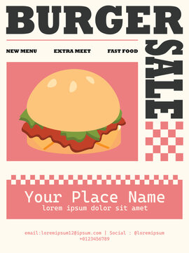 RETRO FFOD POSTER DESIGN WITH VNTAGE STYLE