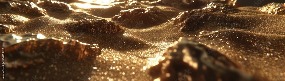 Poster a detailed image shows a golden textured surface with small peaks