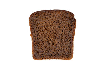 The texture of black bread. Black bread isolated on white background. Bread background.