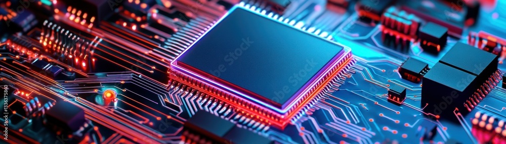 Poster A detailed image of a modern computer processing unit circuit board