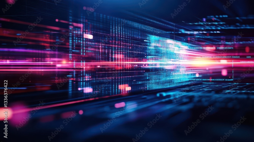 Poster Agile concept with abstract high speed technology POV motion blur