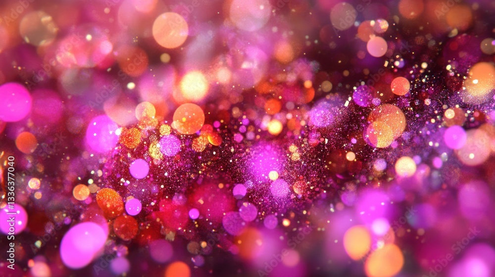 Poster Abstract digital image showcasing various colorful bokeh effects and particles