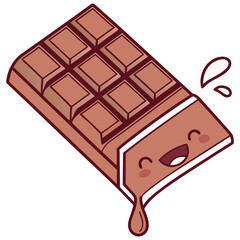 Chocolate Bar Cartoon Icon Illustration
