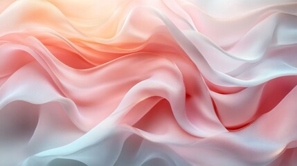 Fototapeta premium Abstract Silk Fabric Background, Soft Flowing Waves, Pastel Colors, Close-Up, Elegant and Dreamy Texture for Design, Backdrop