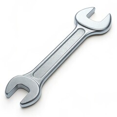 A Gleaming Metal Wrench, Ready To Tackle Any Challenge, Symbolizes Strength, Resilience, And The Power Of Fixing Things, Shown Against A Bright White Background