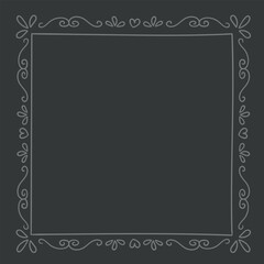 Symmetrical shapes forming an ornamental square border pattern