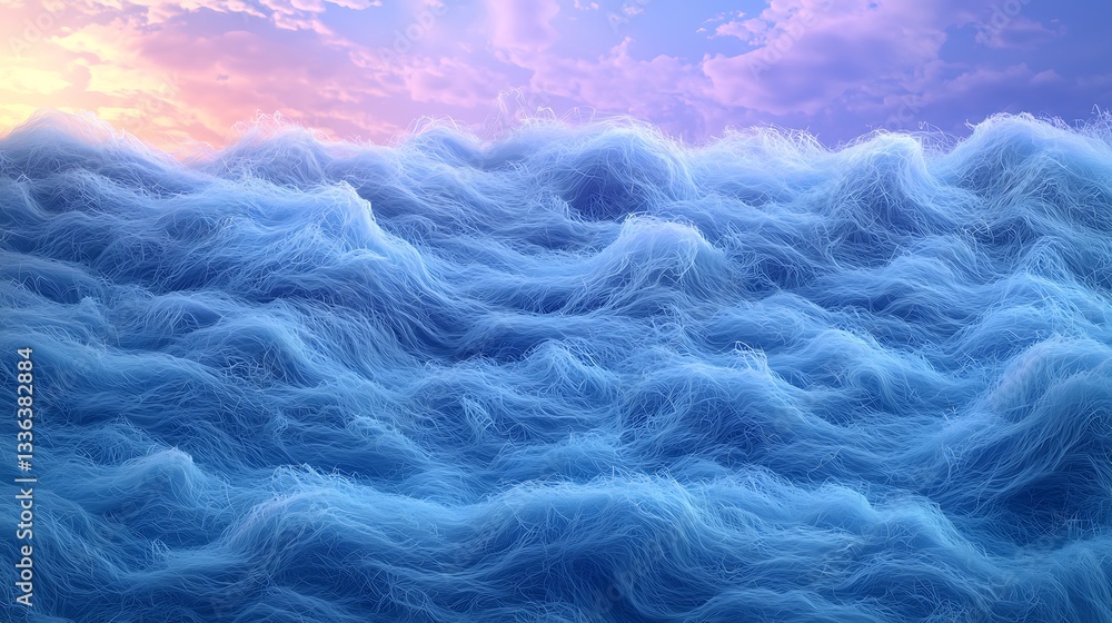 Poster dynamic abstract ocean waves serene background digital texture art vibrant environment