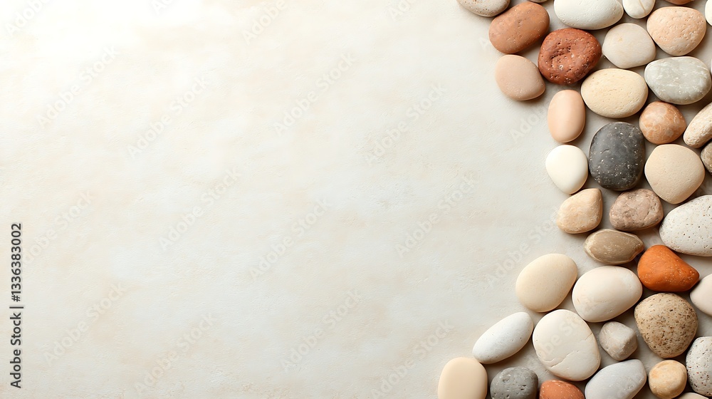 Poster abstract background texture of smooth pebbles nature scene calm atmosphere aesthetic view
