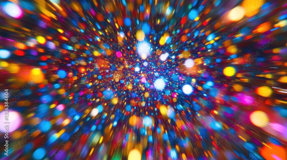 Aufkleber abstract explosion of vibrant colors and lights creates dynamic and mesmerizing visual effect