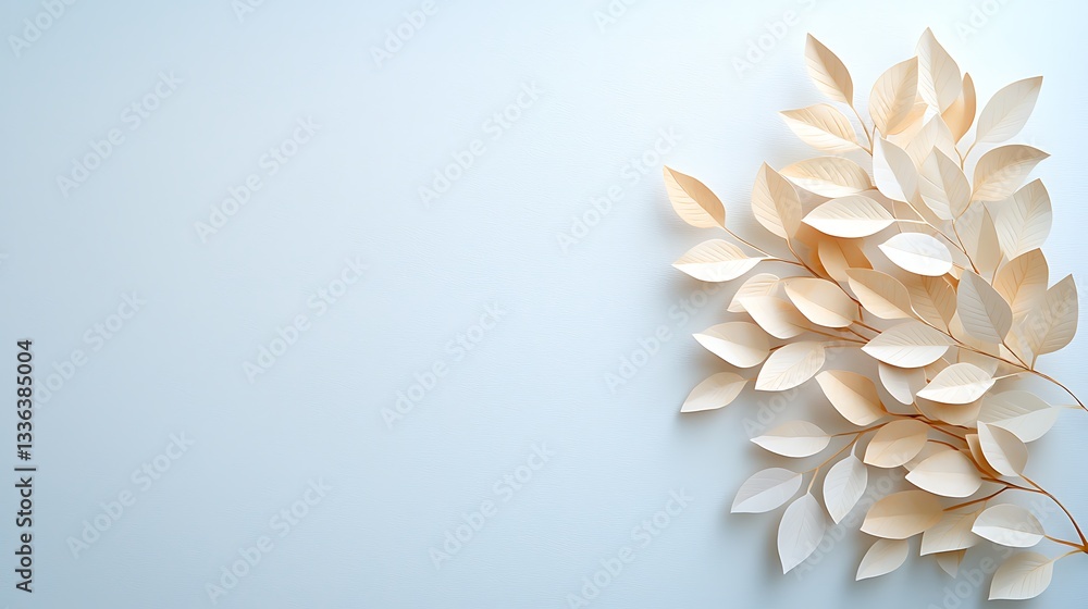 Poster abstract texture of leaves on soft background in nature artistic viewpoint modern concept
