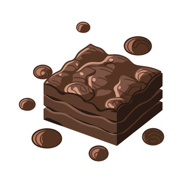 brownie dessert with chocolate chips clip art preview